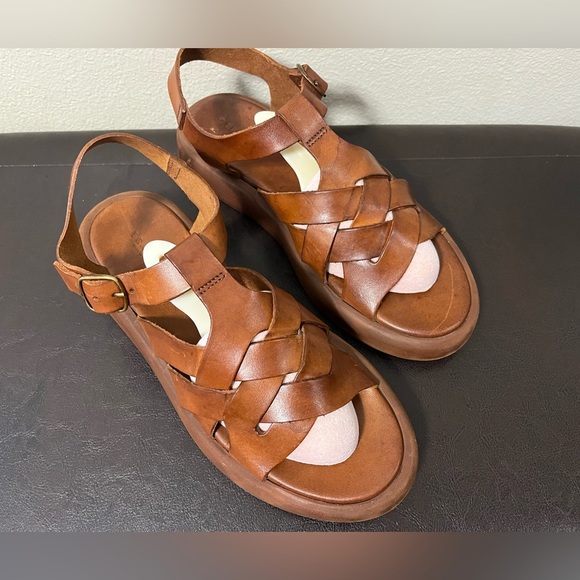 Brador MALAWI CIGAR PLATFORM Leather sandals Size 39 Made in Italy - Picture 6 of 15